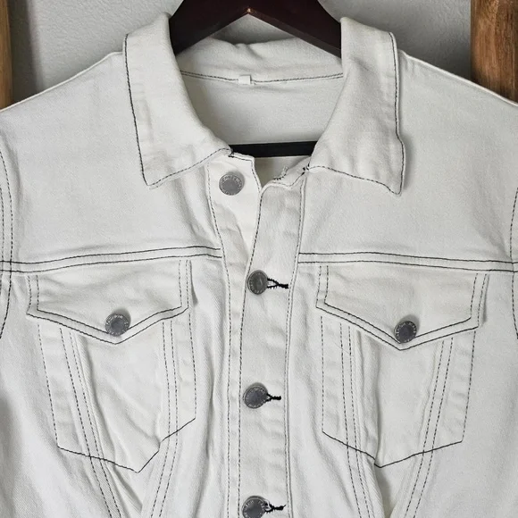 White Denim Playsuit - Picture 3 of 3